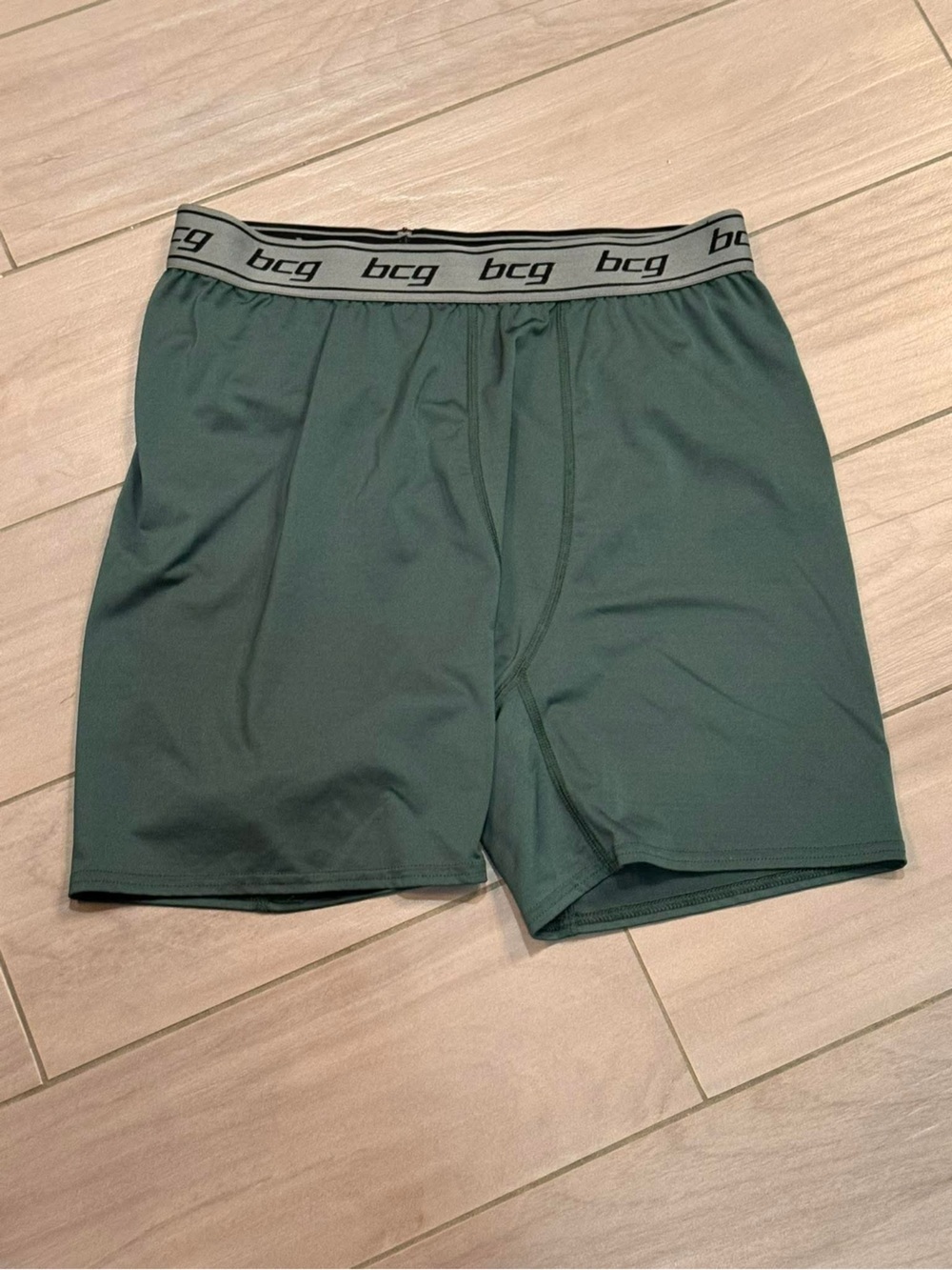 bcg Men's Boxer Briefs - Dark Green with Gray Waistband 2XL